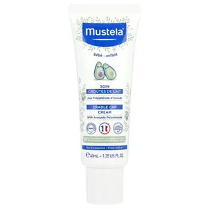 Mustela Cradle Cap Cream, Fragrance Free, 1.35 fl oz (40 ml)