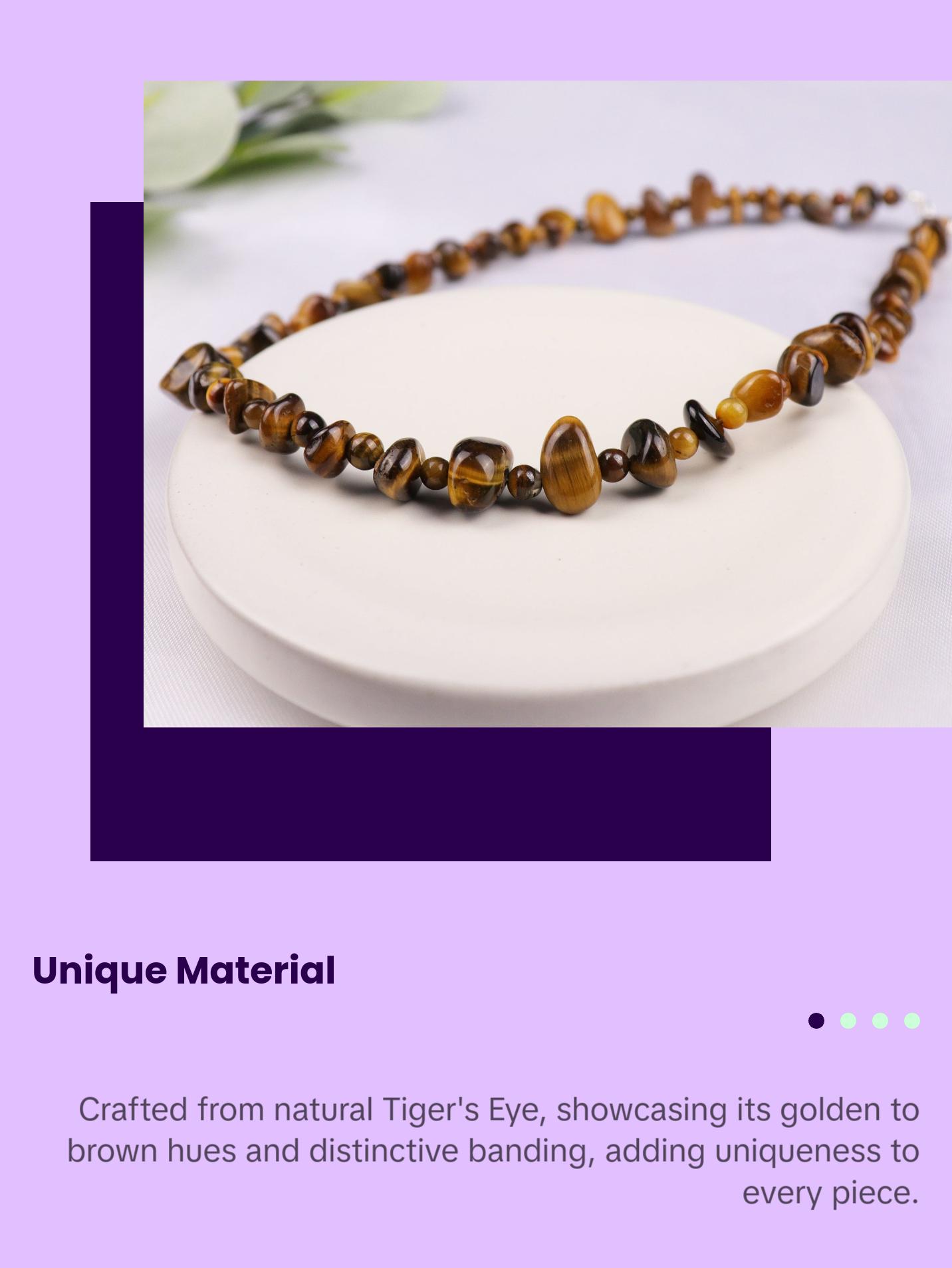 Tiger's Eye Irregular Chips Beaded Necklace, Bracelet, Natural Gemstones