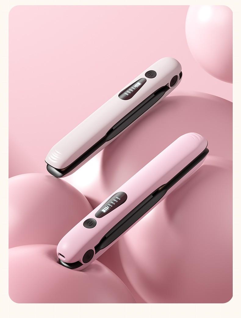 Mini Cordless Hair Straightener - USB-C Rechargeable Flat Iron for Quick Touch-Ups, Bangs & Short Hair | Rechargeable Curling Iron Fast Heat, Portable Travel Styler, Perfect for Gym Bag, Office Desk & On-The-Go Smoothing plancha de cabello