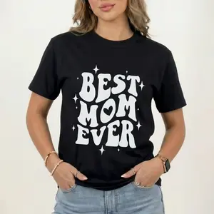 Best Mom Ever Minimalist T-Shirt, Cute Mother’s Day Gift Shirt for Women, Simple Mom Life Graphic Tee, Unisex Cotton Gift