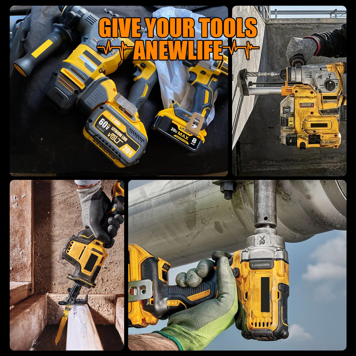 High Capacity 12Ah Replacement for Dewalt 20V 60V Max Battery 1/2/4 Pack, Compatible with DCB606 DCB609 DCB612, Compatible with DeWalt 20V 60V Cordless Power Tools outdoorfun