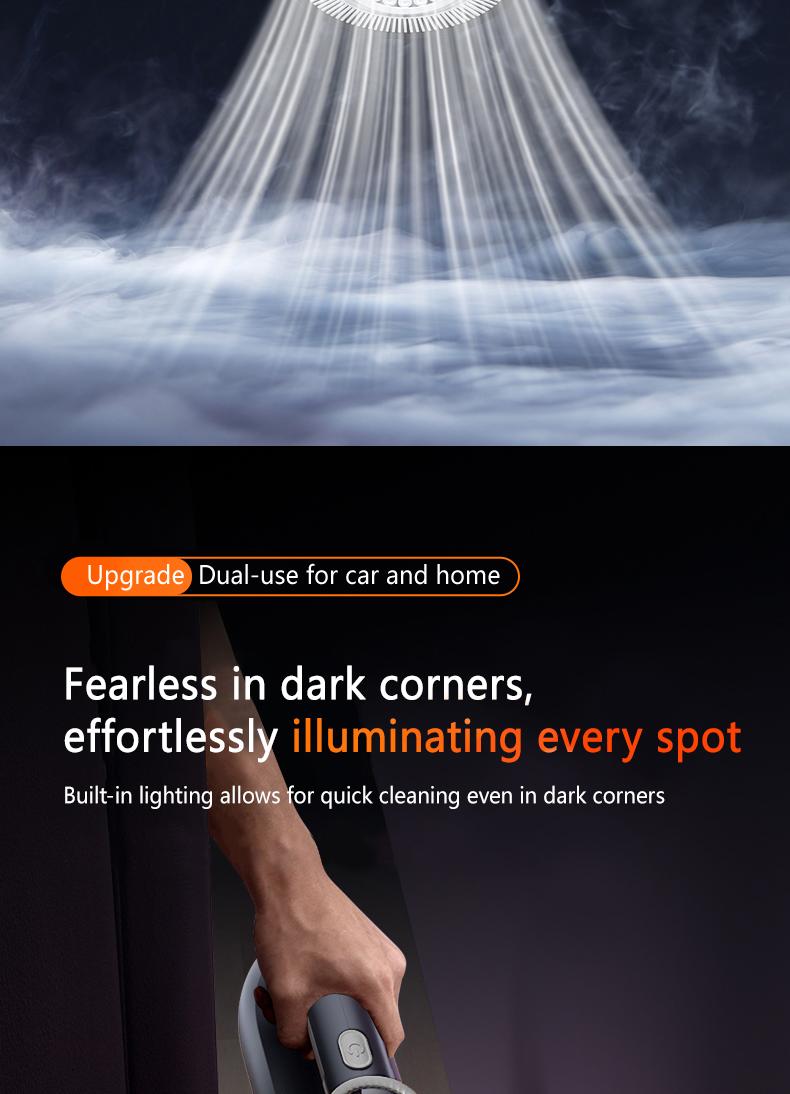 Vehicle and home wireless handheld vacuum cleaner, 2-in-1 car vacuum and blower, high power and strong suction, compact and mini handheld car interior cleaning machine, wet and dry car vacuum cleaner.