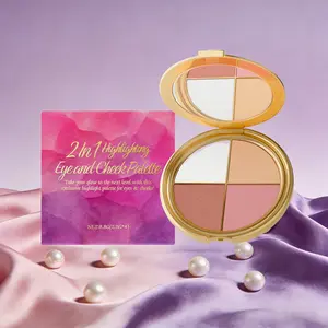 Eye & Cheek Palette – Eyeshadow & Glow Highlighter Makeup, Highlighting Eye + Cheek Palette, Contour Makeup Palette Kit, 4-in-1 Highlight Shades Makeup, Face-Defining Finish