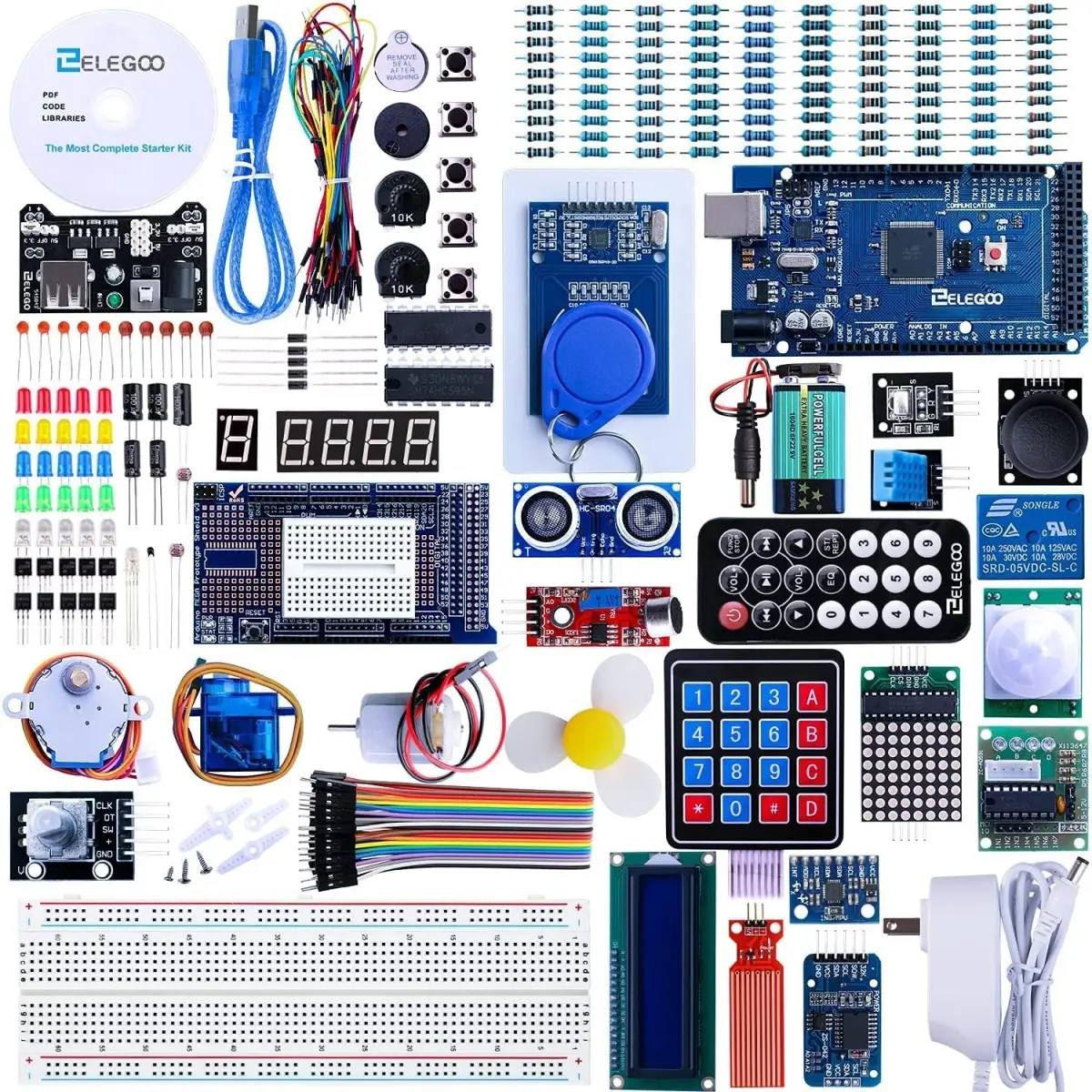 A-Sonic XS71382 Mega R3 Single Board Computer Starter Kit - Arduino IDE Compatible, Includes Tutorial, for Beginners