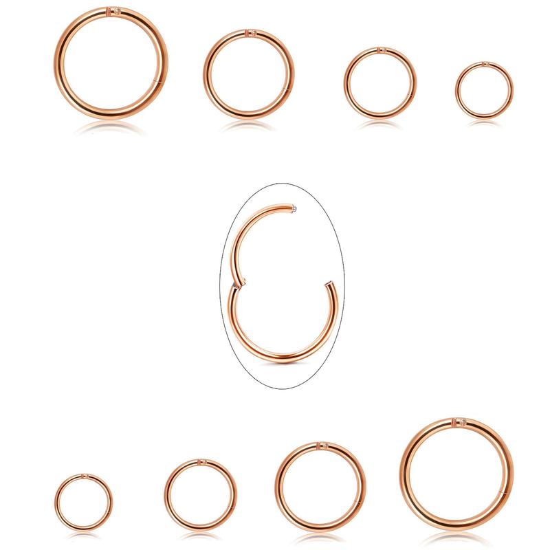 Jstyle 16G Surgical Steel Hinged Clicker Septum Nose Rings Hoop Helix Cartilage Daith Tragus Earrings Body Piercing Jewelry