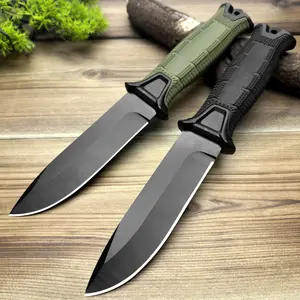 A multi-functional outdoor knife, including functions such as flint and compass, with a portable sheath