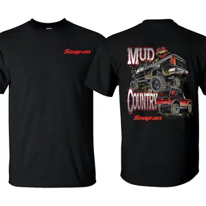 Snap-on Off-Road Kings - Snap-on Mud Country T-Shirt for Men - Double Sided Printed 100% Cotton Fitted Crew Neck Short Sleeve Casual Unisex Top Made in USA