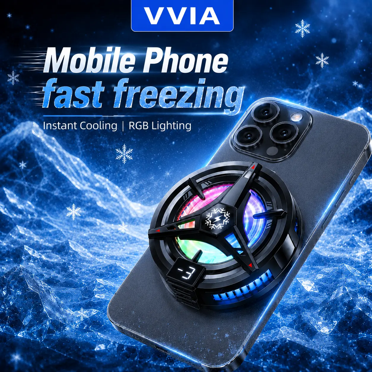 Mobile Phone Semiconductor Cooler, Fast Cooling Refrigerator for Phones, 2-In-1 Magnetic Back Clip Compatible with Different Devices, Quick Cooling with Three Adjustable Levels