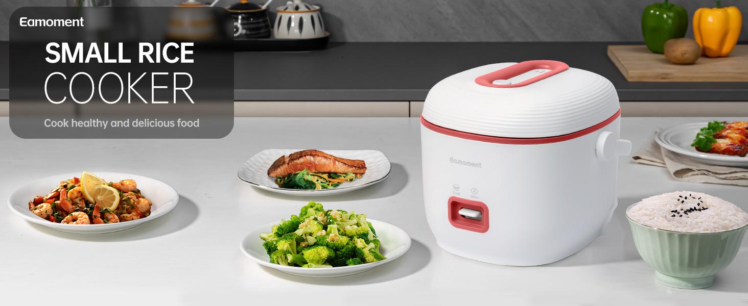 Automatic Mini Rice Cooker Robot - Compact & Easy One-Touch Operation Multifunction Appliance for White Brown Rice Oatmeal Soups Porridge Noodles - Non-Stick Coating & Balanced Heating