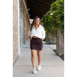 Bridget - Brown Jogger Skirt