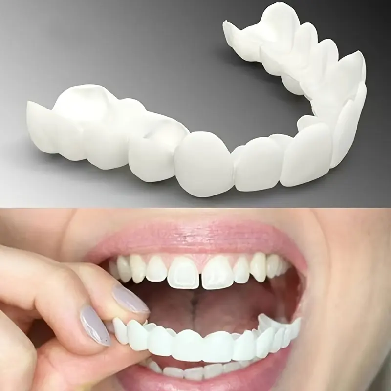 FashionPack Of 2-4, Comfortable And Flexible White Disposable Teeth With Veneers Upper And Lower Teeth, Suitable Both Men And Women.