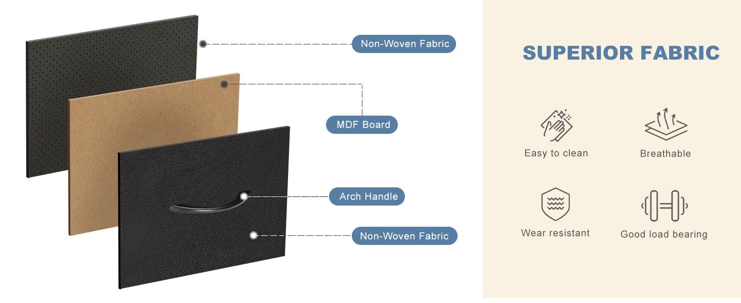 Nightstand with 2 Fabric Drawers, Small Dresser, Side Table, End Table, Bedside Table, Night Stands, Small Nightstand, Bedroom