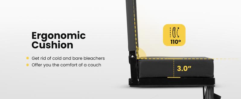 VIVOHOME Portable Stadium Seat for Bleachers with Back Support, Folding Bleacher Chair with Cup Holder and Shoulder Strap VIVOHOME Portable Stadium Seat for Bleachers with Back Support, Folding Bleacher Chair with Cup Holder and Shoulder Strap