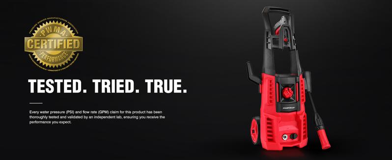 PowerSmart Electric Pressure Washer PS2020 1850 PSI 1.8 GPM with Spray Gun Foam Cannon & High Pressure Hose Portable Red Black, PS2020 PowerSmart Electric Pressure Washer PS2020 1850 PSI 1.8 GPM with Spray Gun Foam Cannon & High Pressure Hose Portable Red Black, PS2020