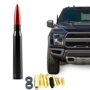 Universal Bullet Antenna for Ford Dodge Chevrolet GMC Jeep Toyota Red Car Accessories Compact Durable 5.5 Inches Easy Installation No Tools Needed