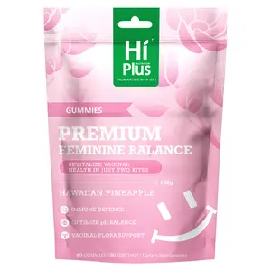 Hi Plus Nutrition Premium Feminine Balance Gummies Hawaiian Pineapple - Immune Support, Vegan, Gluten -Free, Boost Women's Health women vitamins