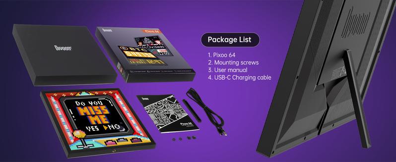 Divoom Pixoo-64 WiFi Pixel Cloud Digital Picture Frame 64x64 LED Display APP Control for Gaming Room Decor & Social Media Fan Counter - Decorative