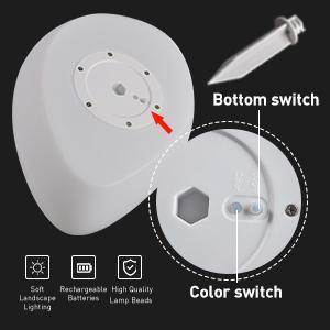 Hoodink Solar Garden Lights Outdoor Glow Cobblestone Shape Lamp Garden Decor Light-White & RGB Light Waterproof Landscape Night Lights for Lawn/Patio/Path Hoodink Solar Garden Lights Outdoor Glow Cobblestone Shape Lamp Garden Decor Light-White & RGB Light Waterproof Landscape Night Lights for Lawn/Patio/Path