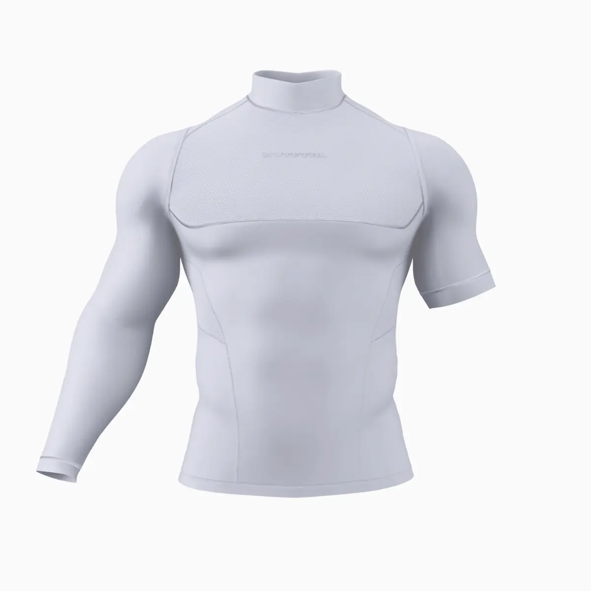 Men's/Women's Athletic Long Sleeve Turtleneck Compression Shirt - Right Arm Design, Anatomic Seams, Mesh Ventilation, Second Skin Performance Fit for Training