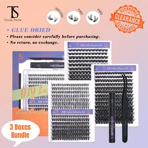 Limited-Time Deal (NO BOND) | ThinkShow Fluffy Makeup Look DIY Lashes Clusters 3D Effect Synthetic Lash Extensions at Home False Eyelashes | Waterproof Long Lasting Natural to Voluminous Lashes for Beginners & Pro