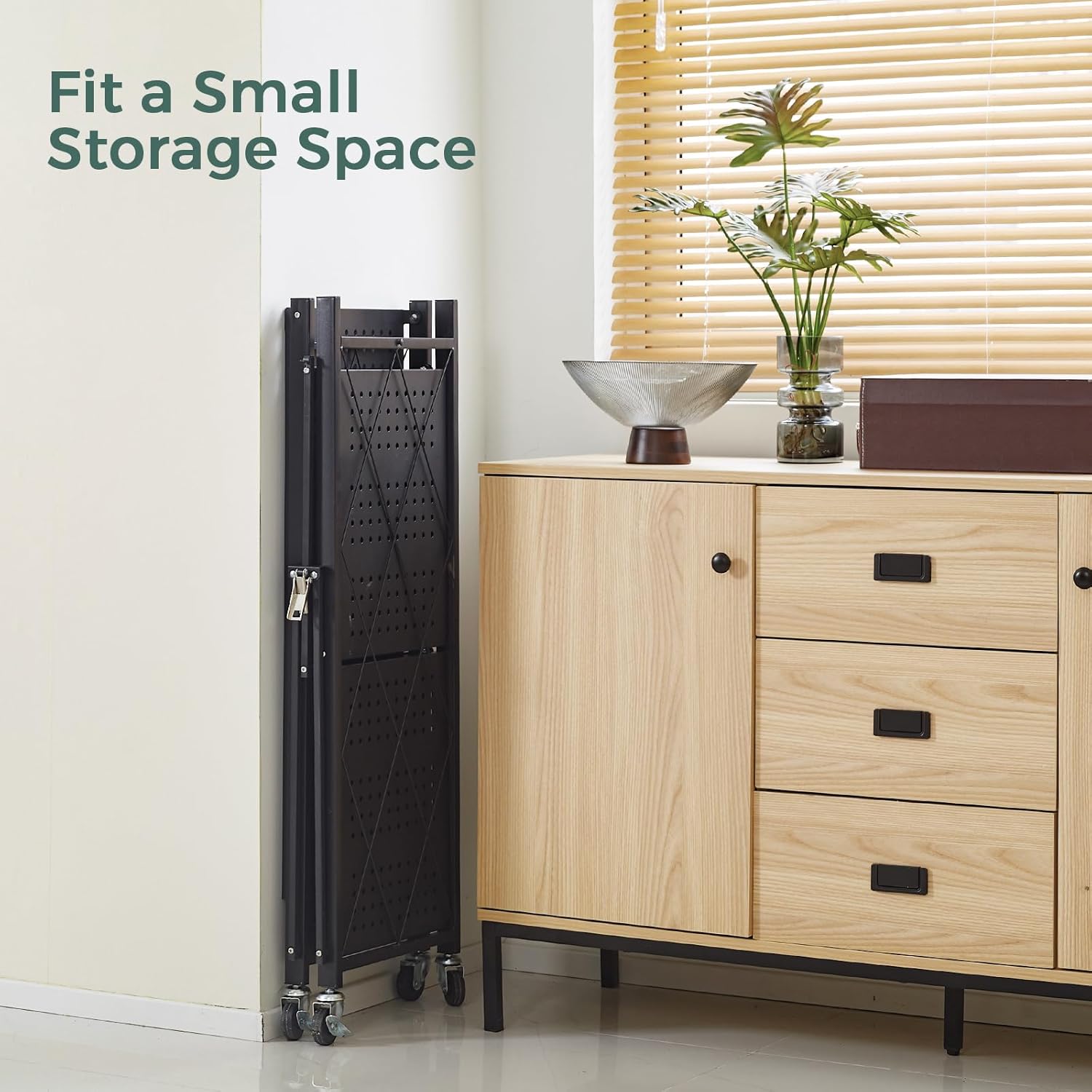 3 Tier Foldable Storage Shelves with Wheels Freestanding Metal Wire Shelf Rack for Kitchen Garage Basement Pantry Black Pack of 2 No Assembly Organizer Rolling Cart 3 Tier Foldable Storage Shelves with Wheels Freestanding Metal Wire Shelf Rack for Kitchen Garage Basement Pantry Black Pack of 2 No Assembly Organizer Rolling Cart
