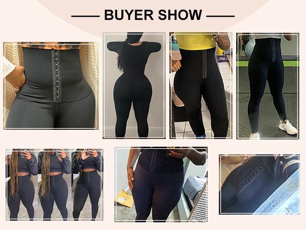 FeelinGirl High Waist Tummy Control Leggings for Women Waist Trainer Corset Compression Yoga Pants with Pockets feelingirlshop