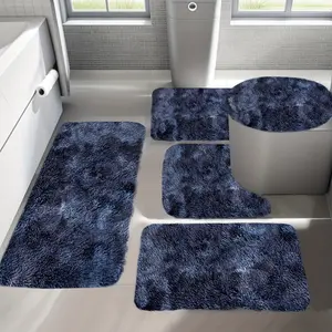 New Mixed Color Bath Mats Set Whole Room Bath Rugs 4pcs/ 5pcs Toilet Mats Universal Soft Bathroom Rugs, Water Absorption Non Slip Bathroom Rug Sets, Thick Machine Washable Bathroom Floor Mat, Easy to Dry Dark 4pcs/ 5pcs Bathroom Rug Set