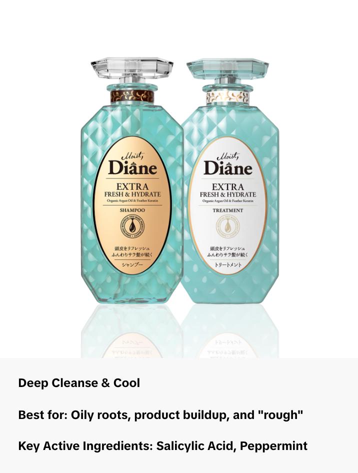 Moist Diane Perfect Beauty Scalp Health & Balance Shampoo & Treatment Set | Extra Fresh & Hydrate | Anti-Dandruff & Oil Control Care | Official Partner