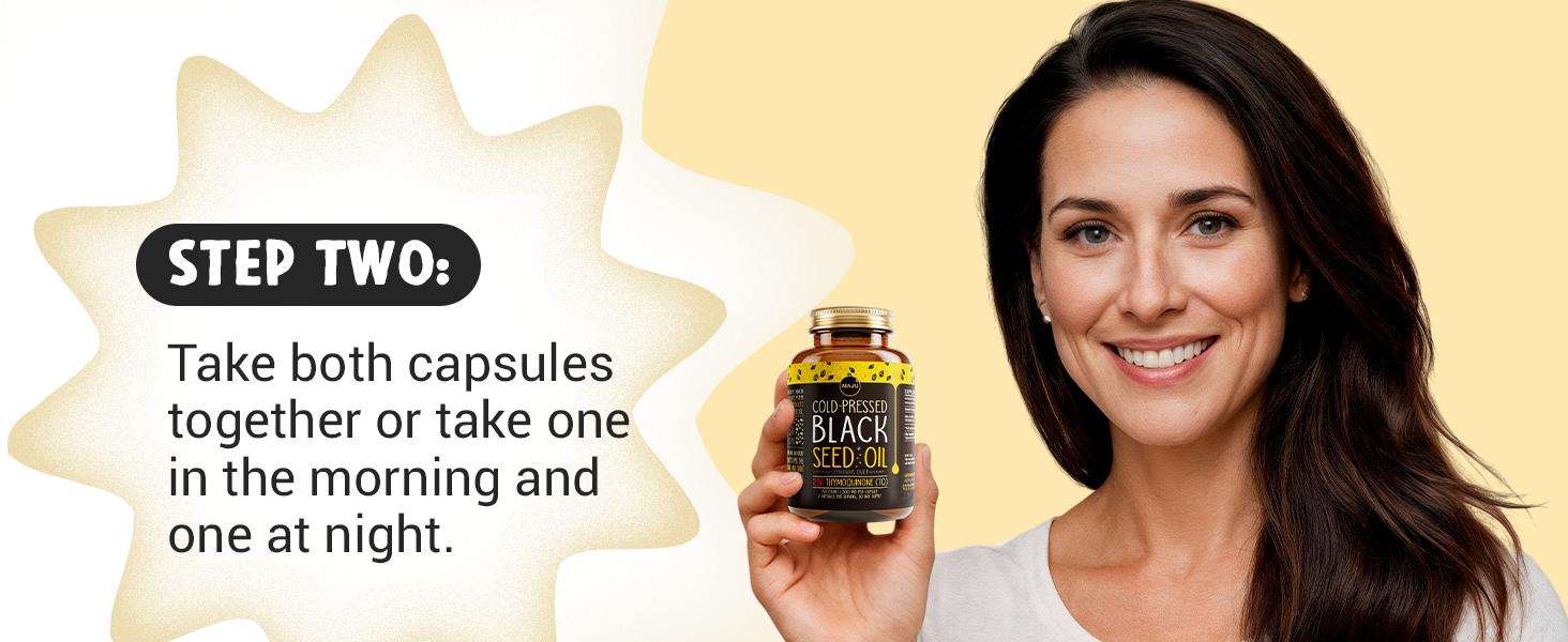 MAJU Black Seed Oil Capsules (60ct) - Thymoquinone, Vitamin Supplement, Fitness, Optimum Dietary Healthcare Support Essential Aminos Edible