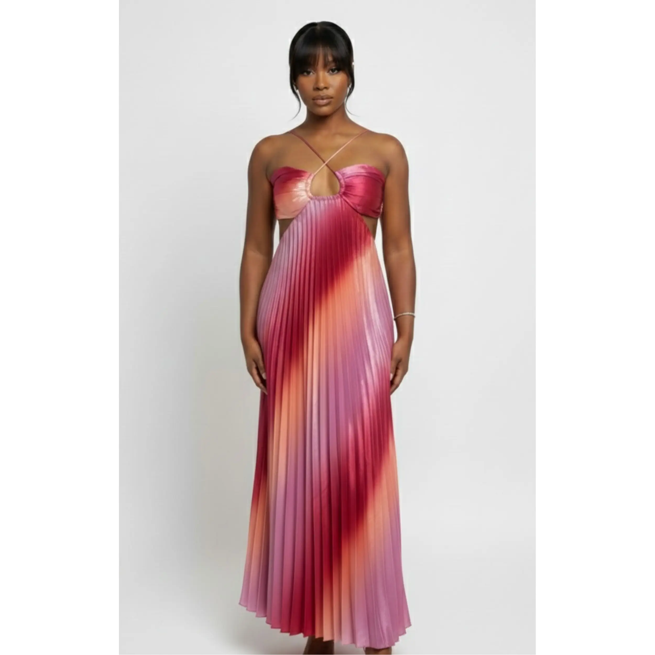 Amora Maxi Dress - Pink, Y2K Style, Lace-Up Back, Flowy Silhouette,  Adjustable, Breathable Fabric, Terylene Material, Summer Wear - TikTok Shop