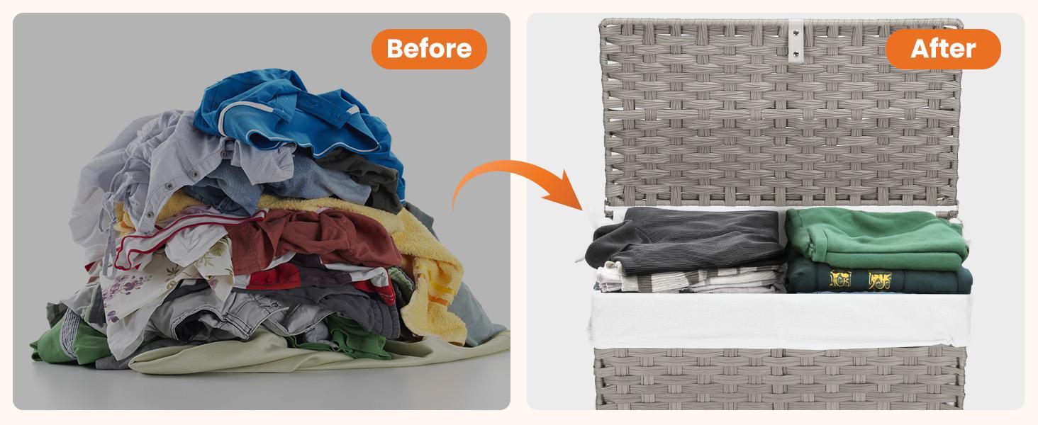 Laundry Hamper-Large Capacity Clothes Basket with Lid, 23.8 Gallon (90L), Foldable Design for Bedroom,Bathroom, and Laundry Room Laundry Hamper-Large Capacity Clothes Basket with Lid, 23.8 Gallon (90L), Foldable Design for Bedroom,Bathroom, and Laundry Room