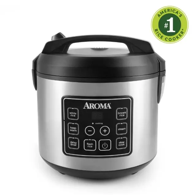 AROMA 20-Cup Digital Rice Cooker & Food Steamer with Bonded Granite Nonstick Ceramic