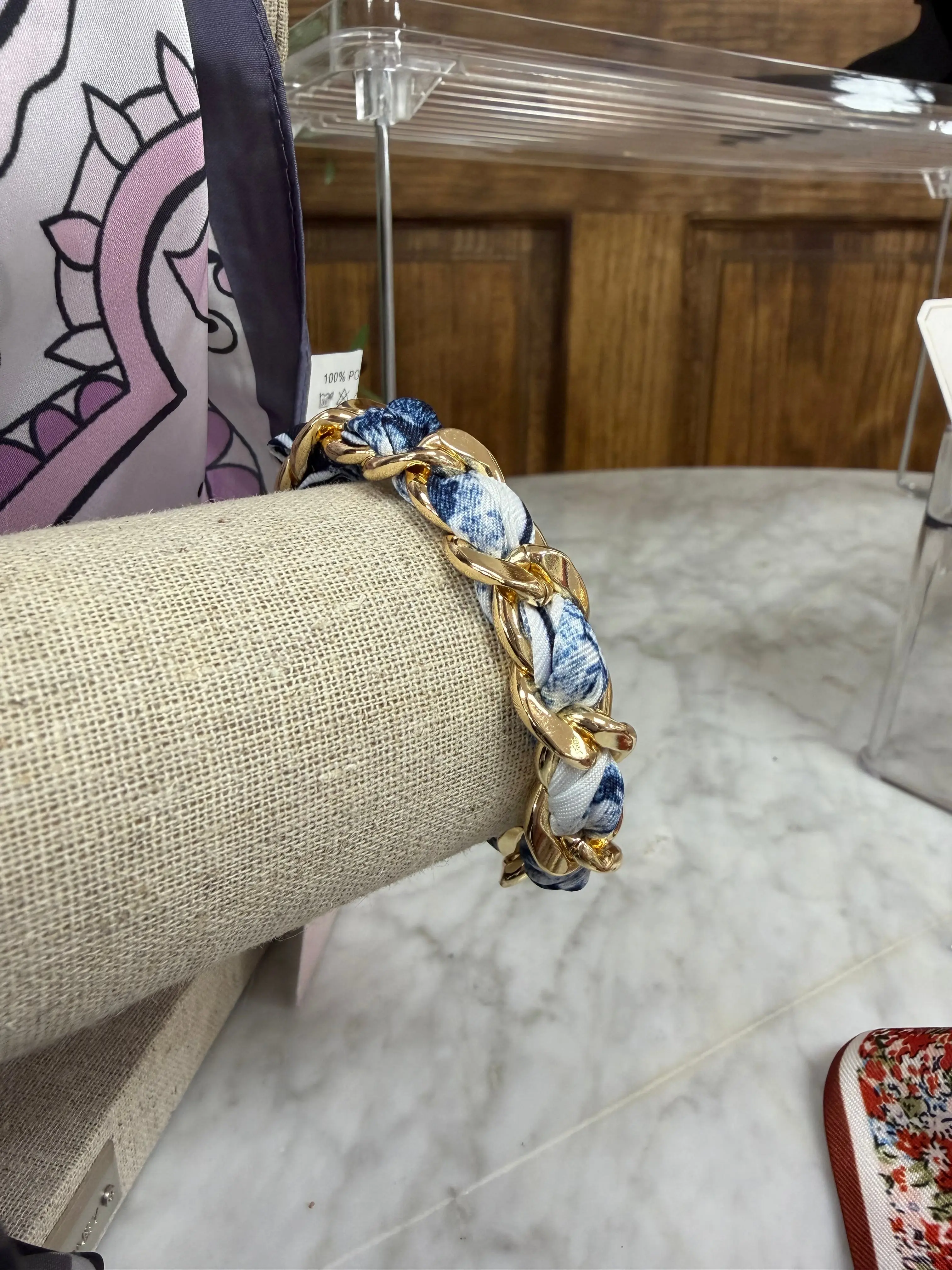 Scarf & Chain Oval Twisted Bracelet