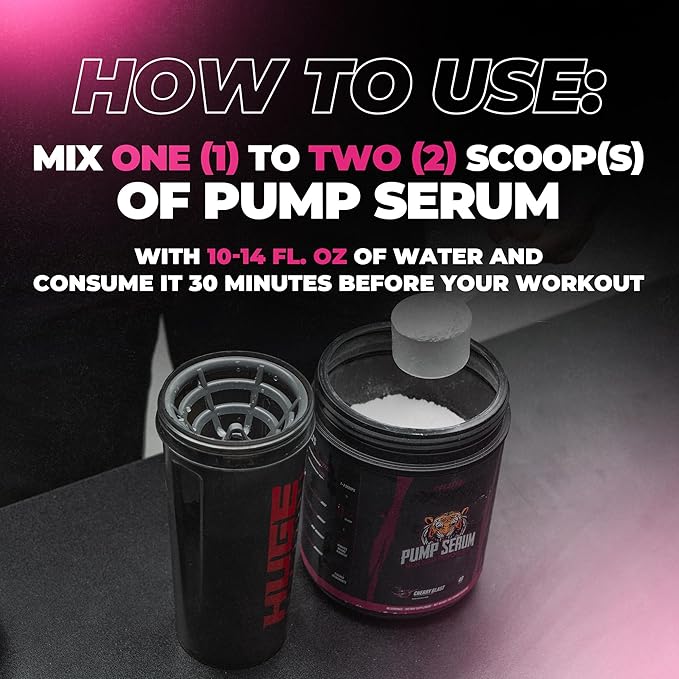 Huge Supplements Pump Serum Stimulant-Free Pre-Workout Supplement (40 Servings)