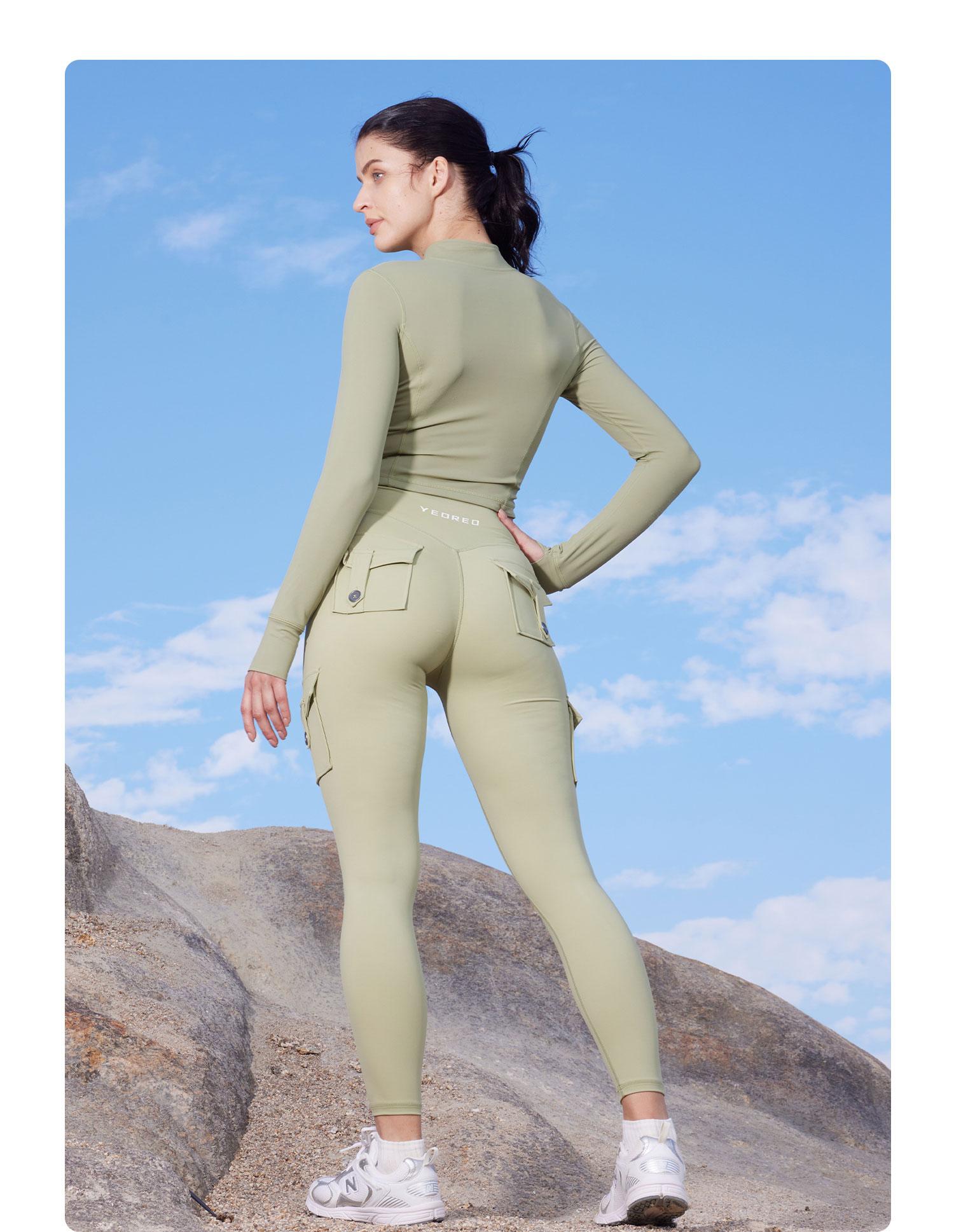 YEOREO CoreFlex High Waisted Cargo Leggings Seamless Scrunch Butt Lifting Tummy Control Shaping Training Yoga Gym Fitness Tights