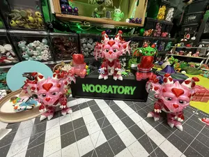 Valentines Heart Dragon figure pink and red