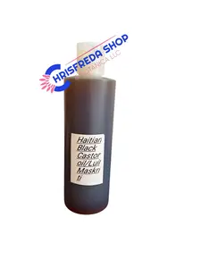 Haitian Black Castor oil/Luil Maskriti 6oz