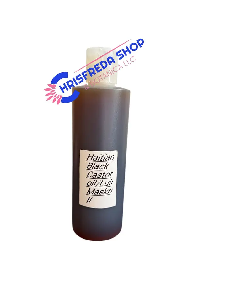 Haitian Black Castor oil/Luil Maskriti 6oz