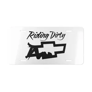 Riding Dirty Chevy License Plate, Chevrolet Truck Vanity Tag, 12x6 Aluminum Car Tag, Off Road Truck Plate, Pickup Truck Gift, Truck Lover Tag