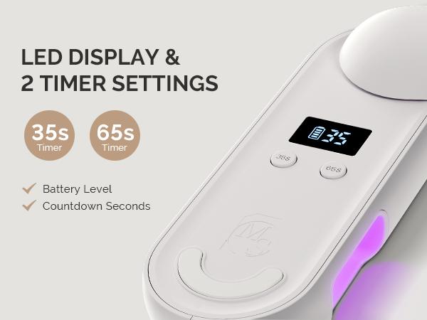 MelodySusie UV LED Nail Lamp, P-PLUS20F UV Protection Rechargeable Cordless Nail Light for Gel Polish for Salon & Home Use Nail Art Manicure Cutics