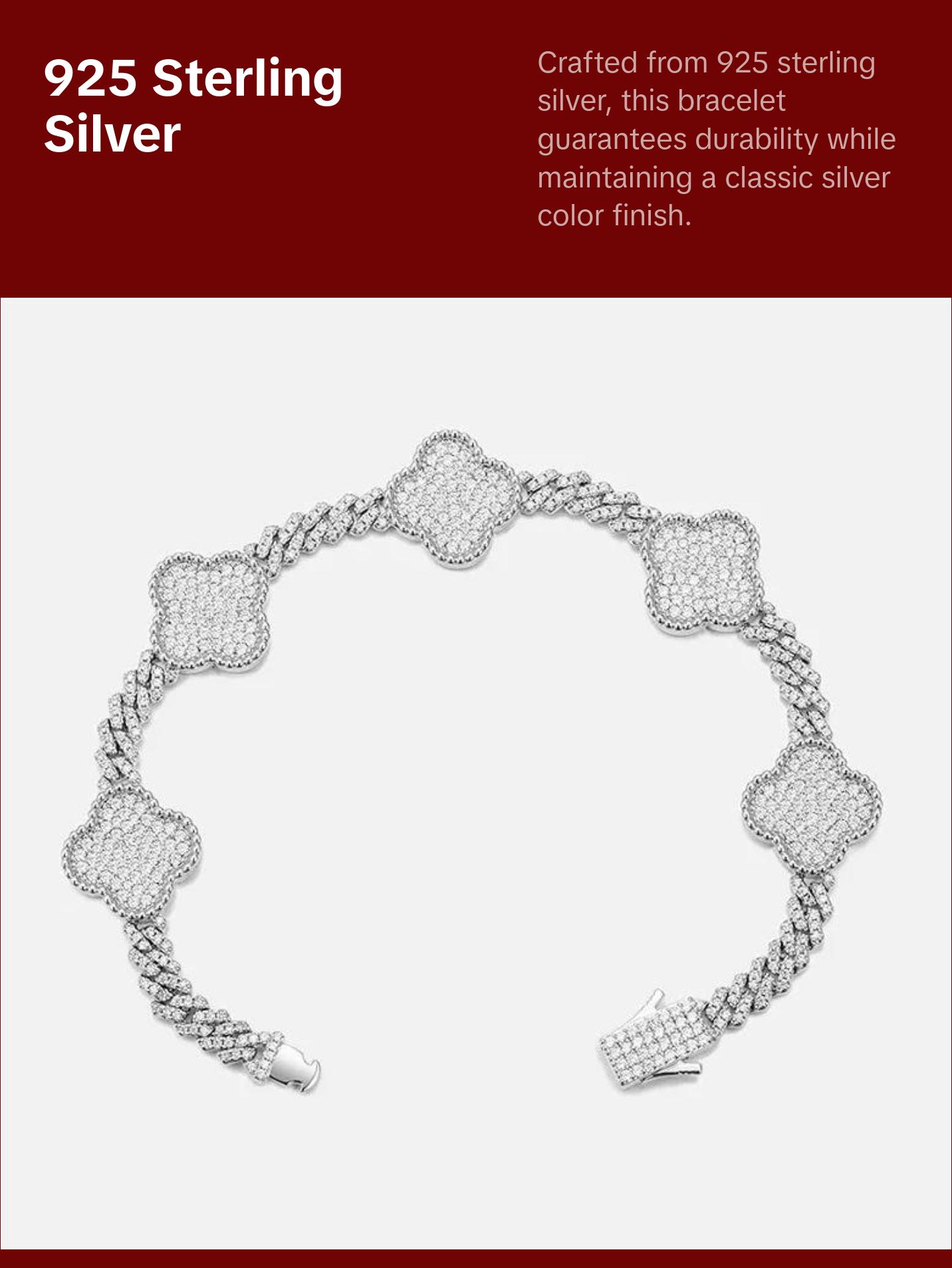 Four Leaf Clover Cuban Link Bracelet - 6mm