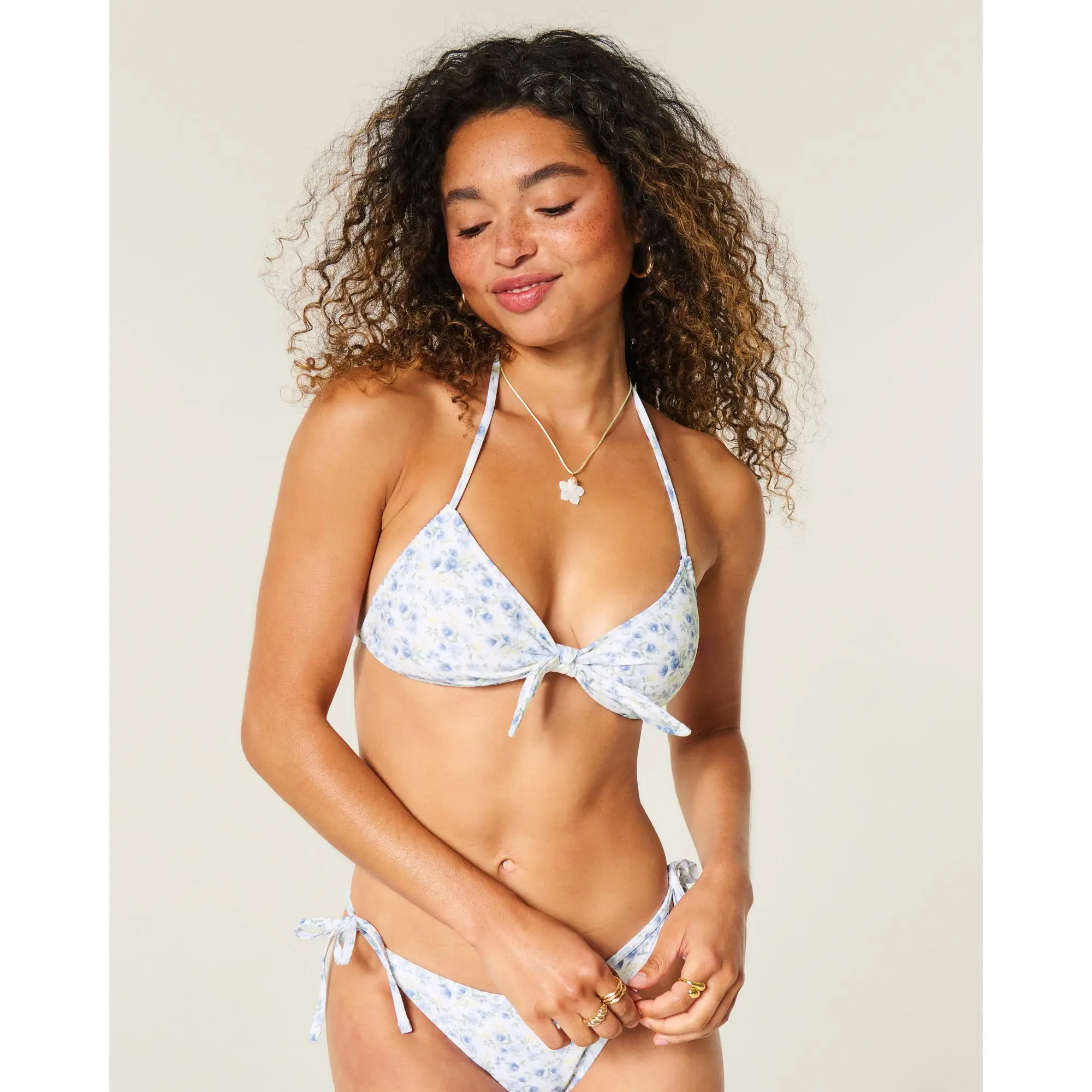 Hollister Front Tie Halter Bikini Top