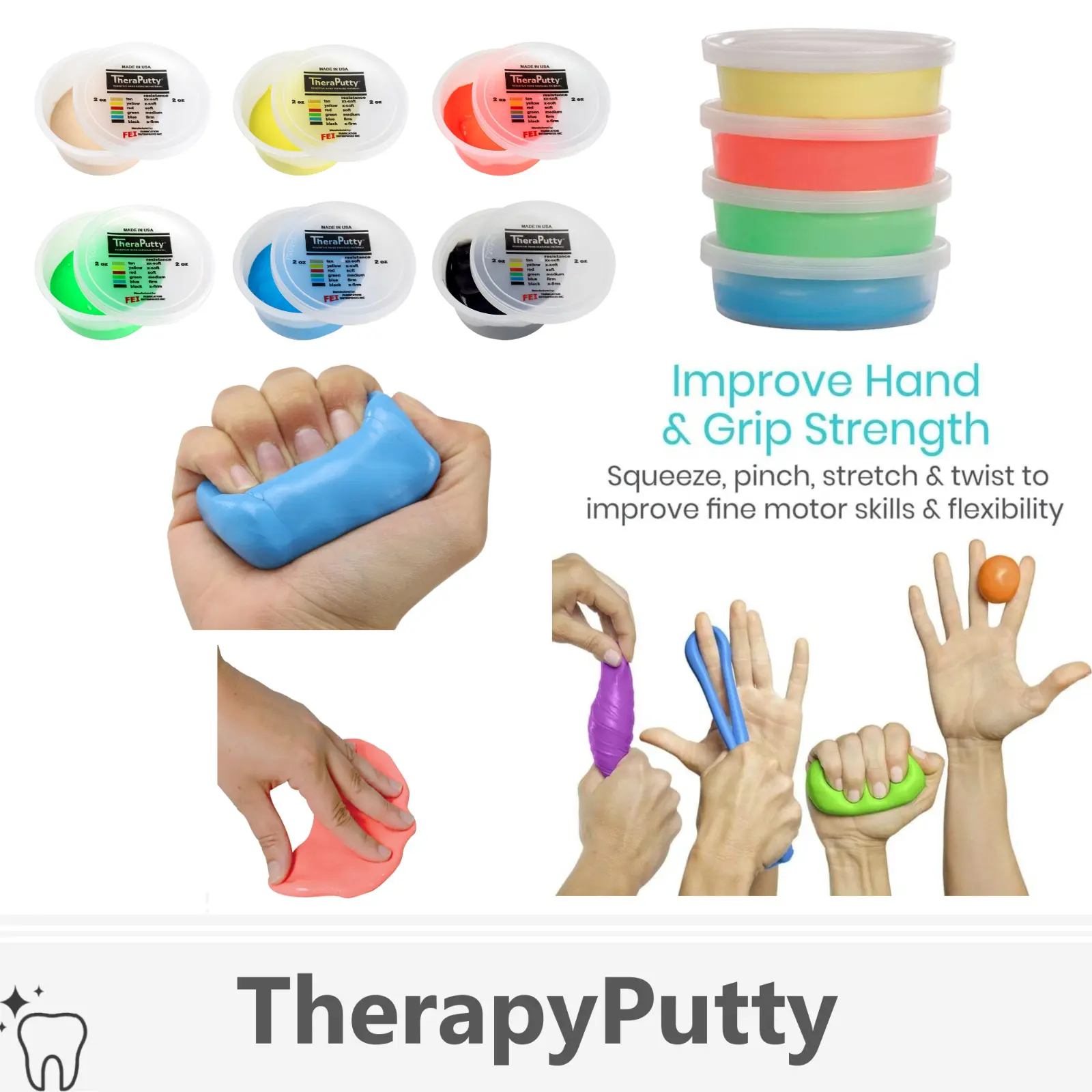 Therapy Putty - Resistive Hand Exercise Theraputty CHOOSE: Size/Resistance/Color