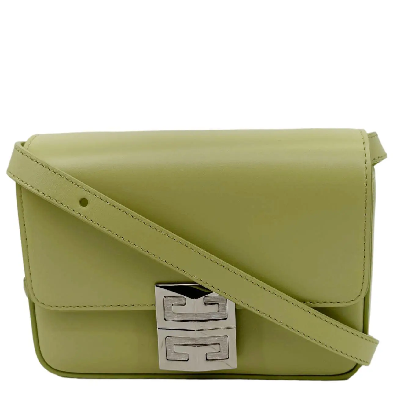 Pre-owned GIVENCHY Leather Crossbody Bags 4G Mini Smooth Crossbody Bag Green