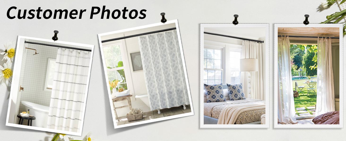 Adjustable Tension Curtain Rod, No Drilling Heavy-Duty Non-Slip Telescoping Rod for Windows Rods of Curtain Window Closet Kitchen Wardrobe Adjustable Tension Curtain Rod, No Drilling Heavy-Duty Non-Slip Telescoping Rod for Windows Rods of Curtain Window Closet Kitchen Wardrobe