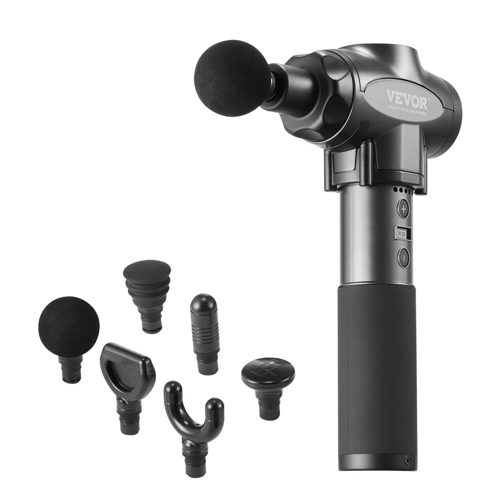 【Fallpicks】VEVOR Lightweight Adjustable Handheld Electric Massage Gun - 9 Speed Levels, 6 Massage Heads, 24V 2500mAh Battery, Deep Tissue Percussion Massager for Athletes, Daily Relaxing Pain Relief Gift