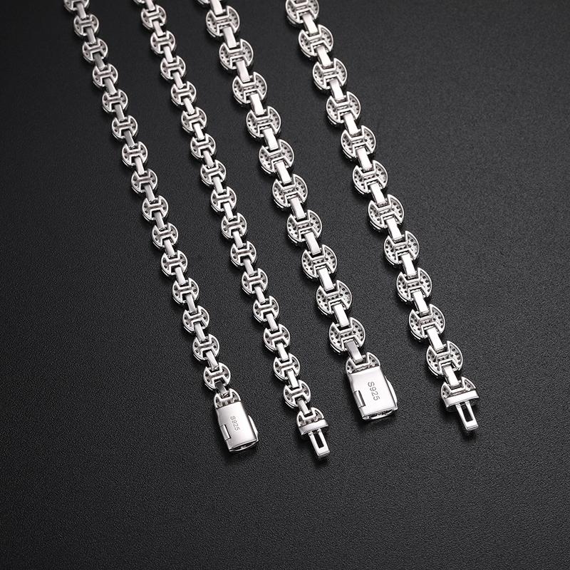 【#N146】 UCCIYO Lab-Created Moissanite S925 Sterling Silver Moissanite Necklace  Ice Out Necklace for Women Men Hip Hop Jewelry Gift