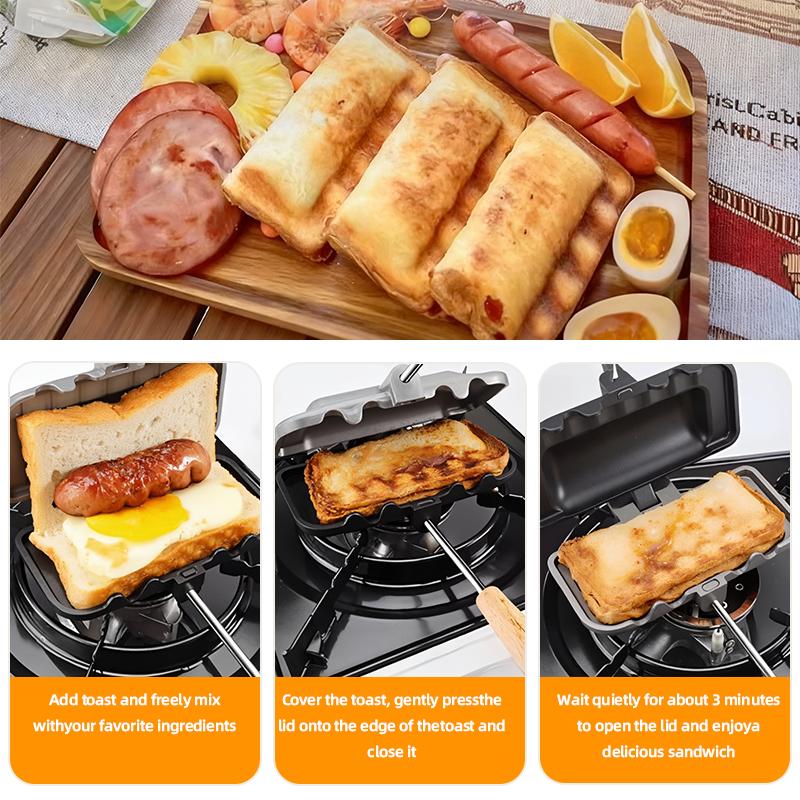 JASISS Kitchen Sandwich Grill Pan—Suitable for induction cooktops and gas stoves, it's the perfect choice for home kitchens,An excellent gift choice for Christmas and New Year.