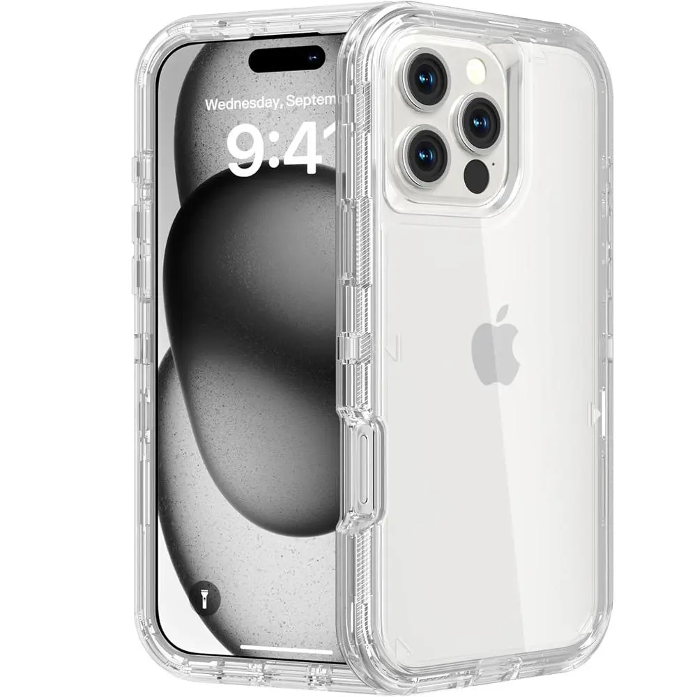 3-Layer Shockproof Clear Case for iPhone 17 Pro Max 16 15 14 13 12 11 Pro Max, Heavy Duty Transparent Military-Grade Drop Protection Cover for iPhone 17 Air iPhone Air,back to school,back to school haul