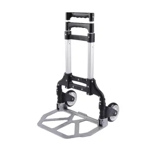 AIRAJ Folding Handcart, multifunctional portable handcart with extendable handle and rubber/TPR wheels, suitable for moving, shopping, travel, and office use (flat load capacity 176.37 lbs, uphill load capacity 110.23 lbs).